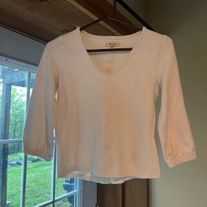 Madewell Cream V-Neck Top